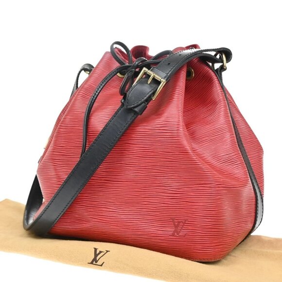 LOUIS VUITTON Petit Noe Bicolor Drawstring Shoulder Bag Epi Red M44172 38CA060 - Picture 1 of 16